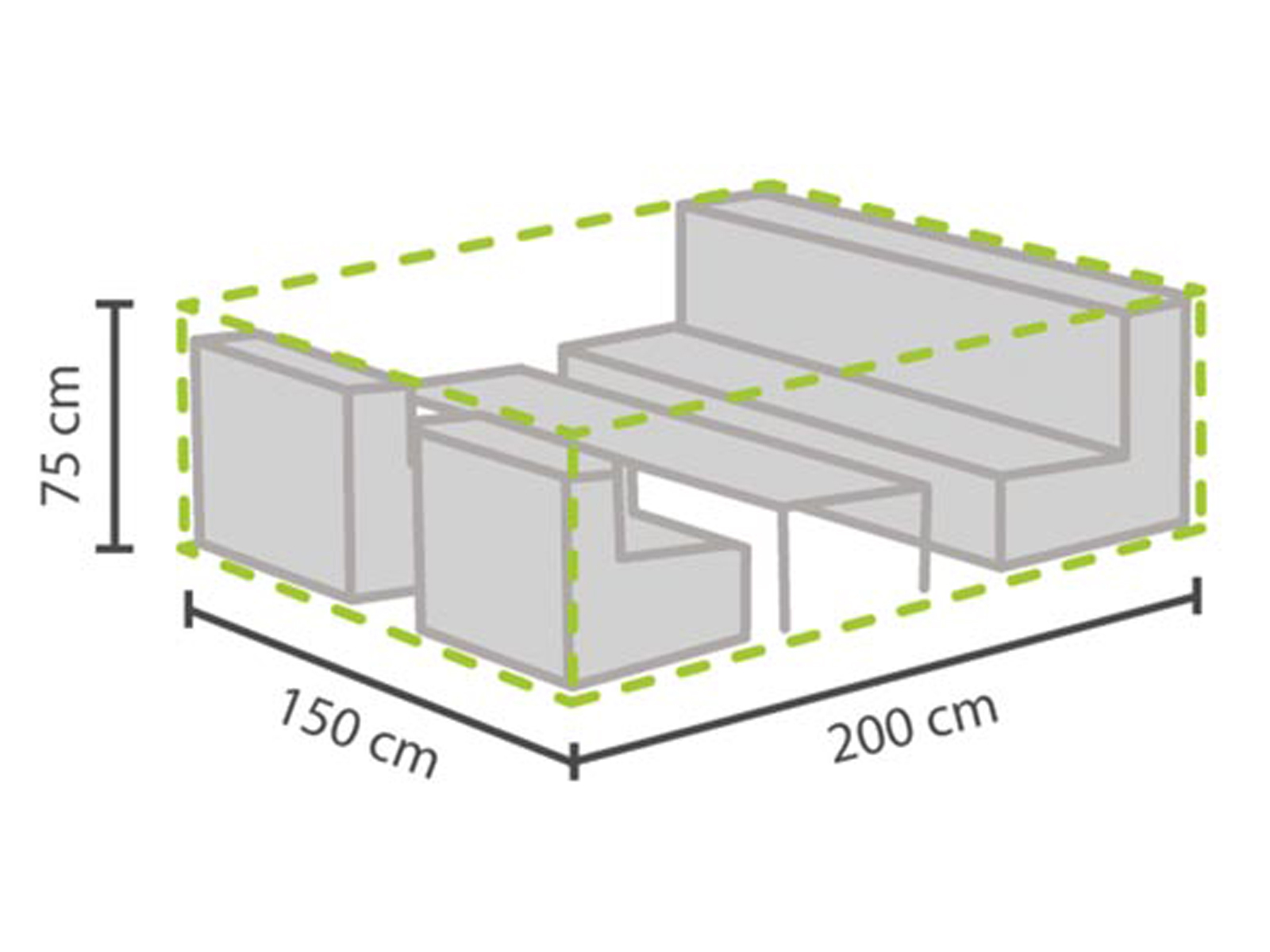 Gartenmöbel Loungemöbel Abdeckhaube S 200x150cm wasserfest Schutzhülle Plane