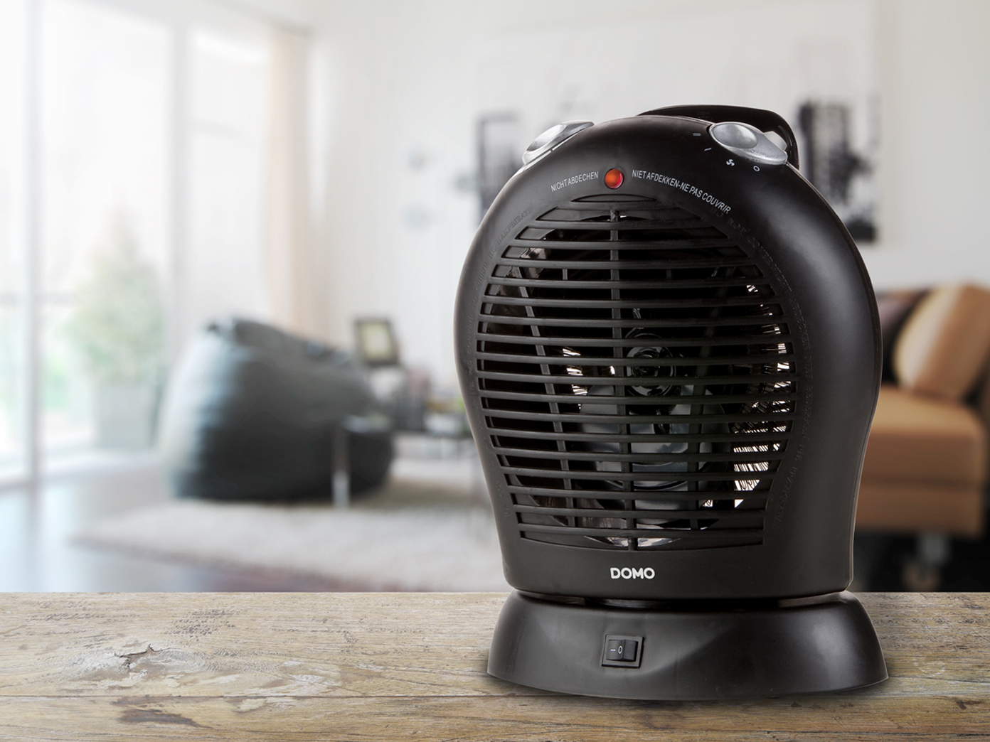 mobiles Heizgerät mit Thermostat /& Ventilator Oszillierender Schnellheizer
