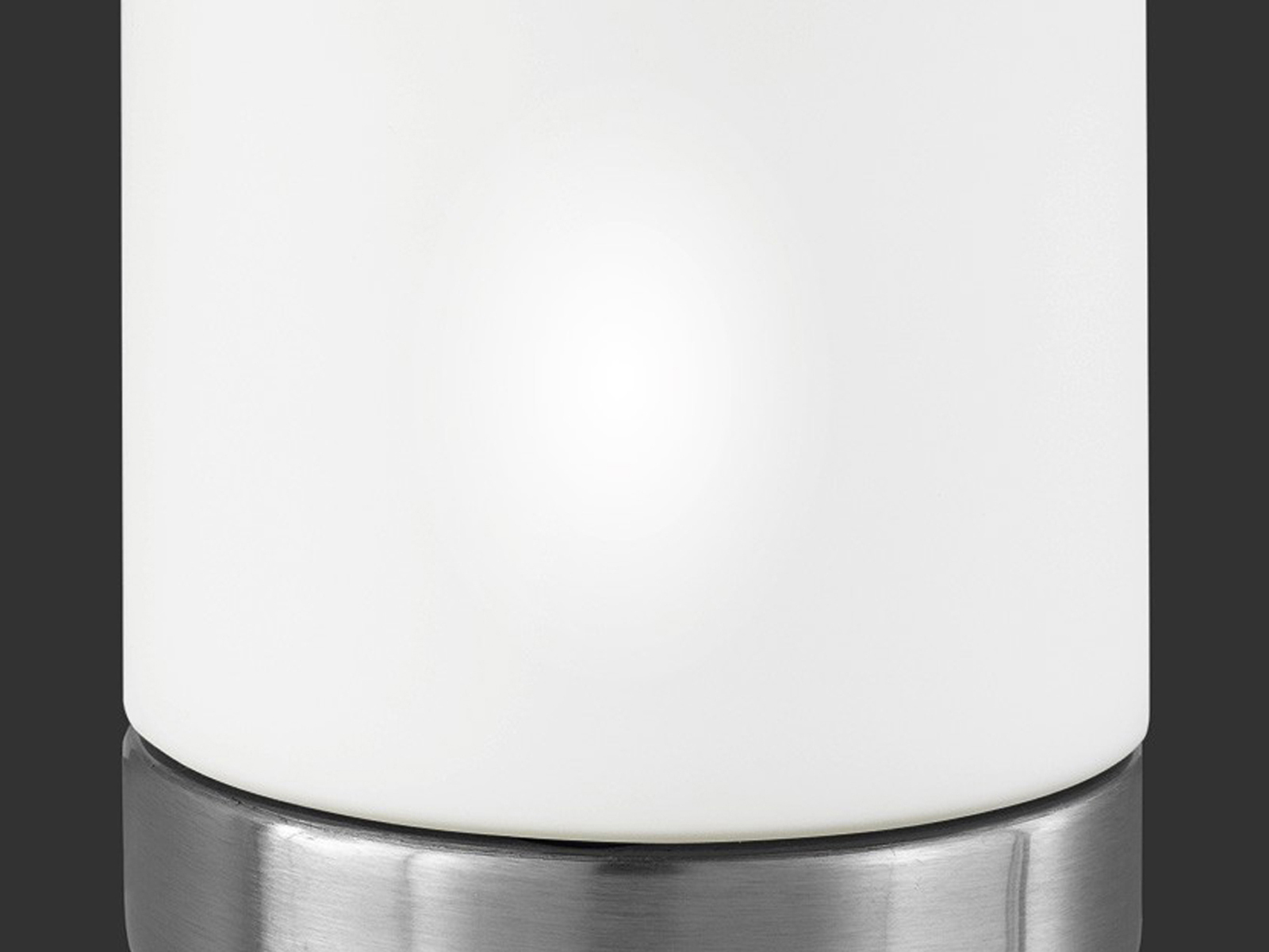 Ø 9cm Nickel matt Glas opal weiß TRIO Tischlampe TOUCH-ME E14