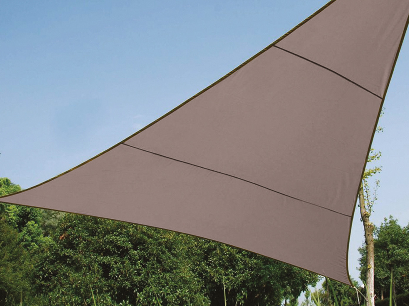 Voile pare-soleil pluie protection perel 500 x 500 x 500 CM marron gris imperméable