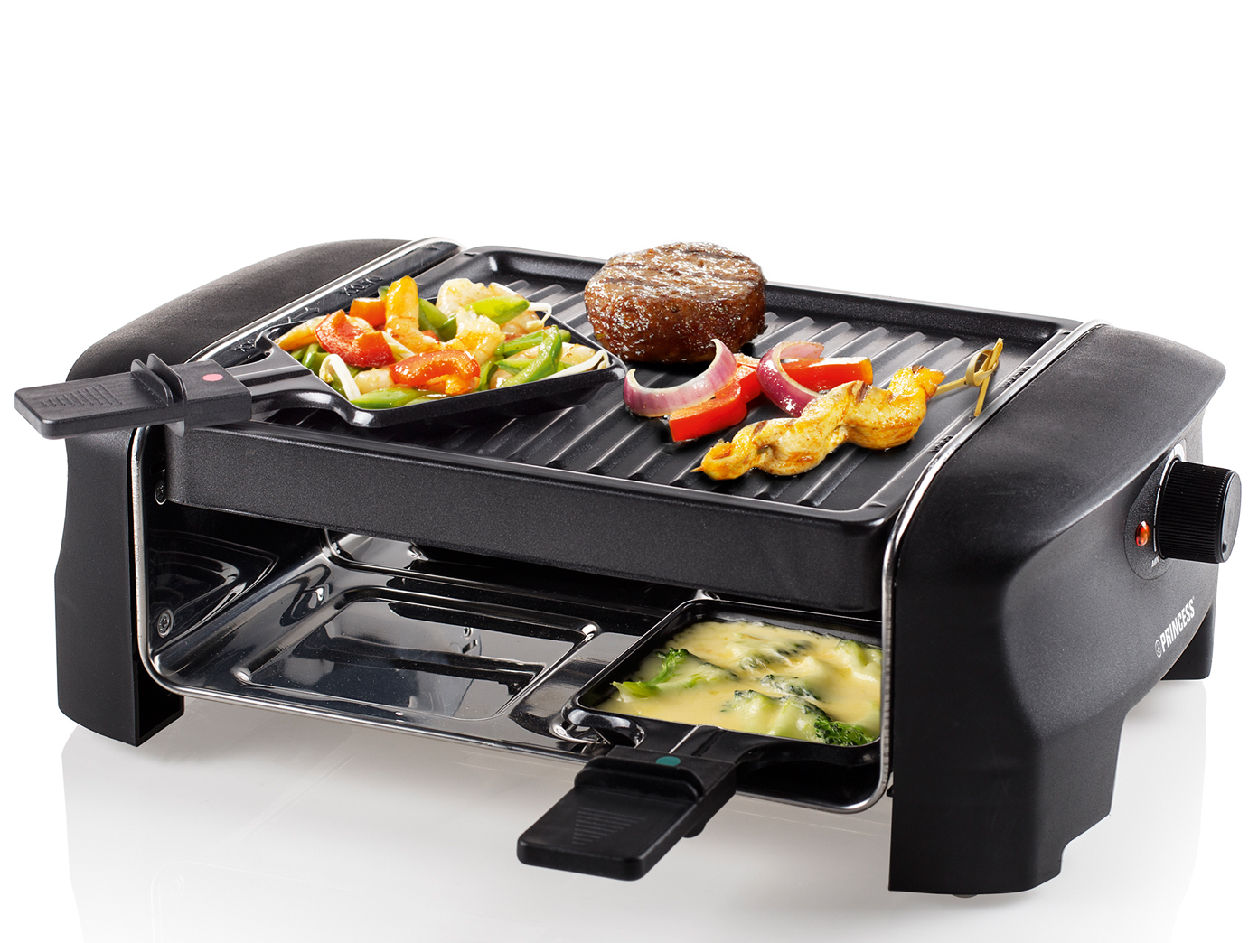 Raclette Grill con cuscini anti detenzione rivestito GRILL PIASTRA 600w per 4 persone