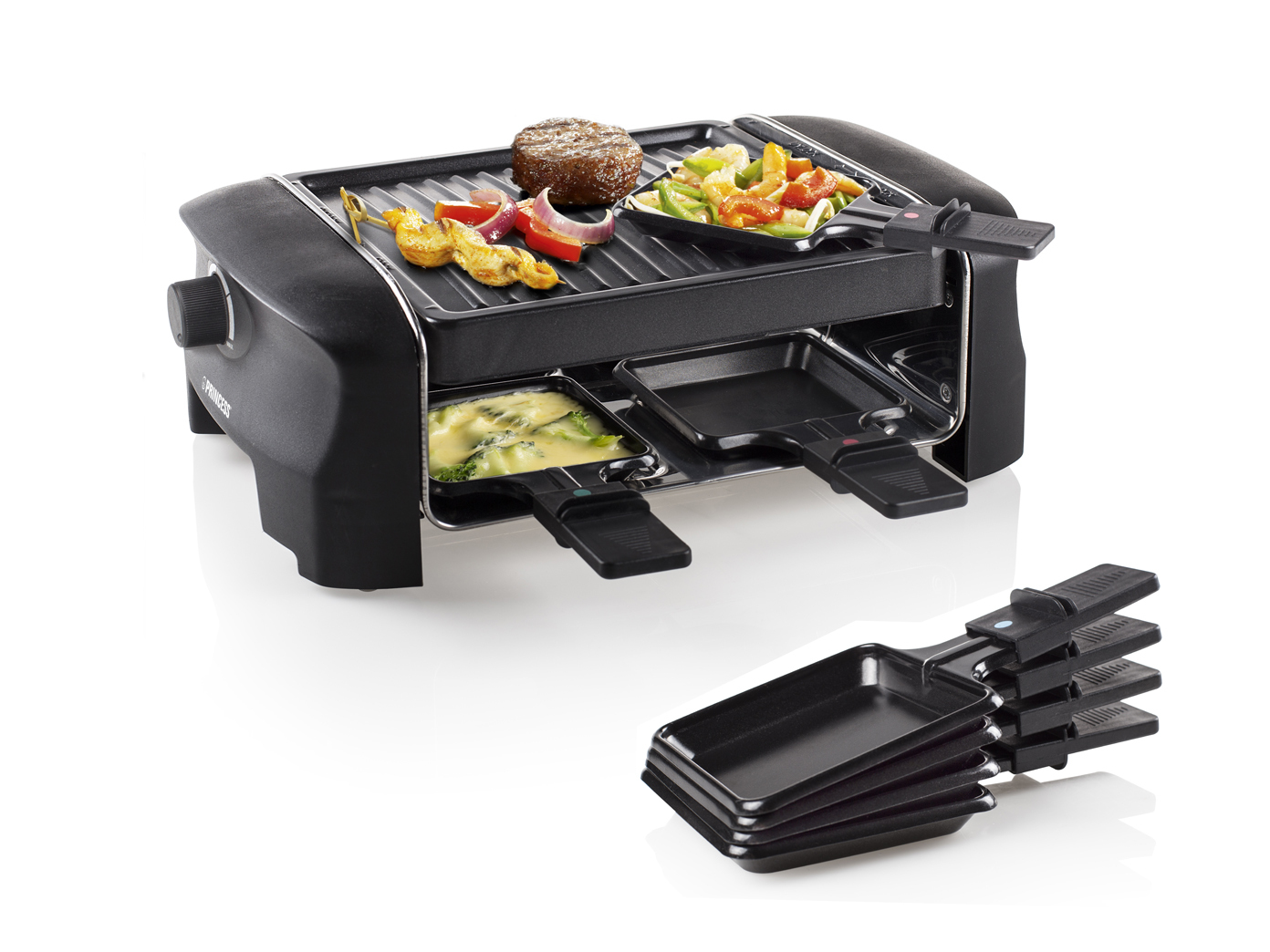Raclette Grill con cuscini anti detenzione rivestito GRILL PIASTRA 600w per 4 persone