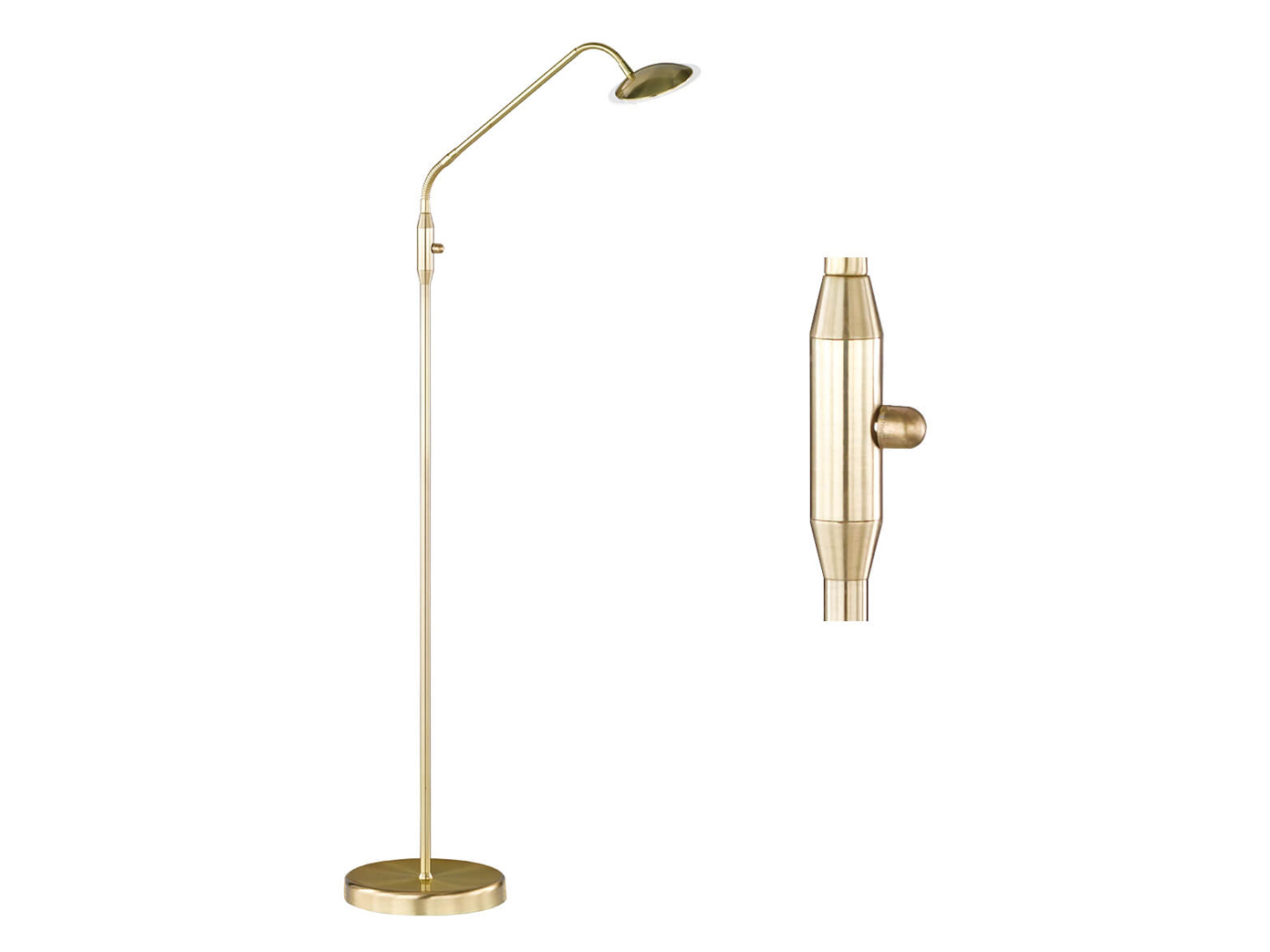 Flexible LED-Leseleuchte mit Dimmer Wofi-Leuchten Messing matt
