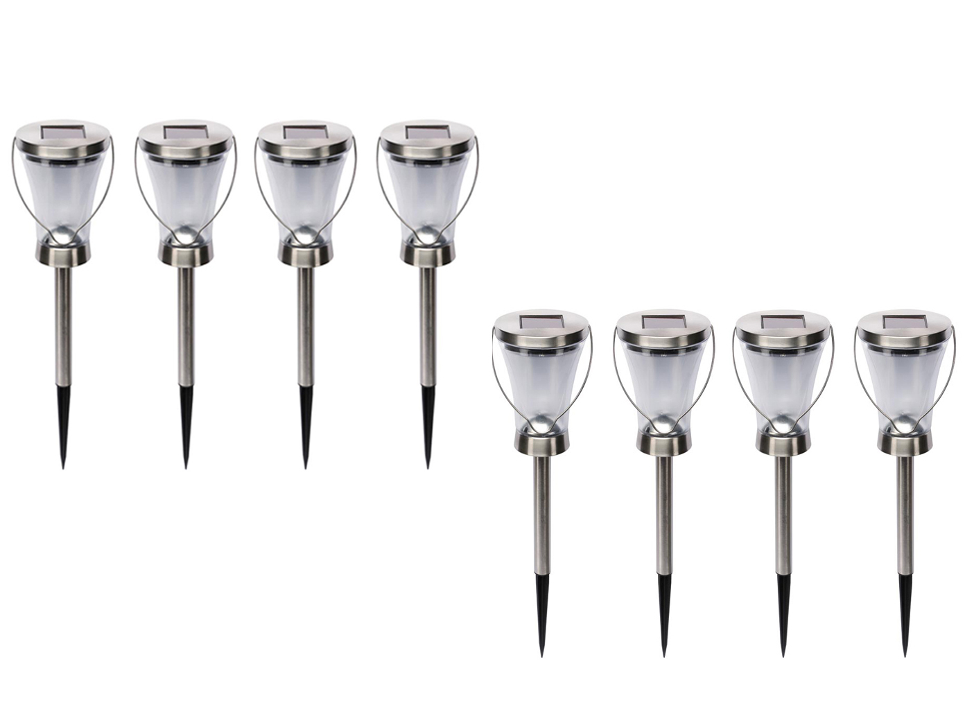Edelstahl Außenleuchten im 8er Set Ø 9cm Terrassenbeleuchtung Wegeleuchten Edelstahl Außenleuchten im 8er Set Ø 9cm Terrassenbeleuchtung Wegeleuchten