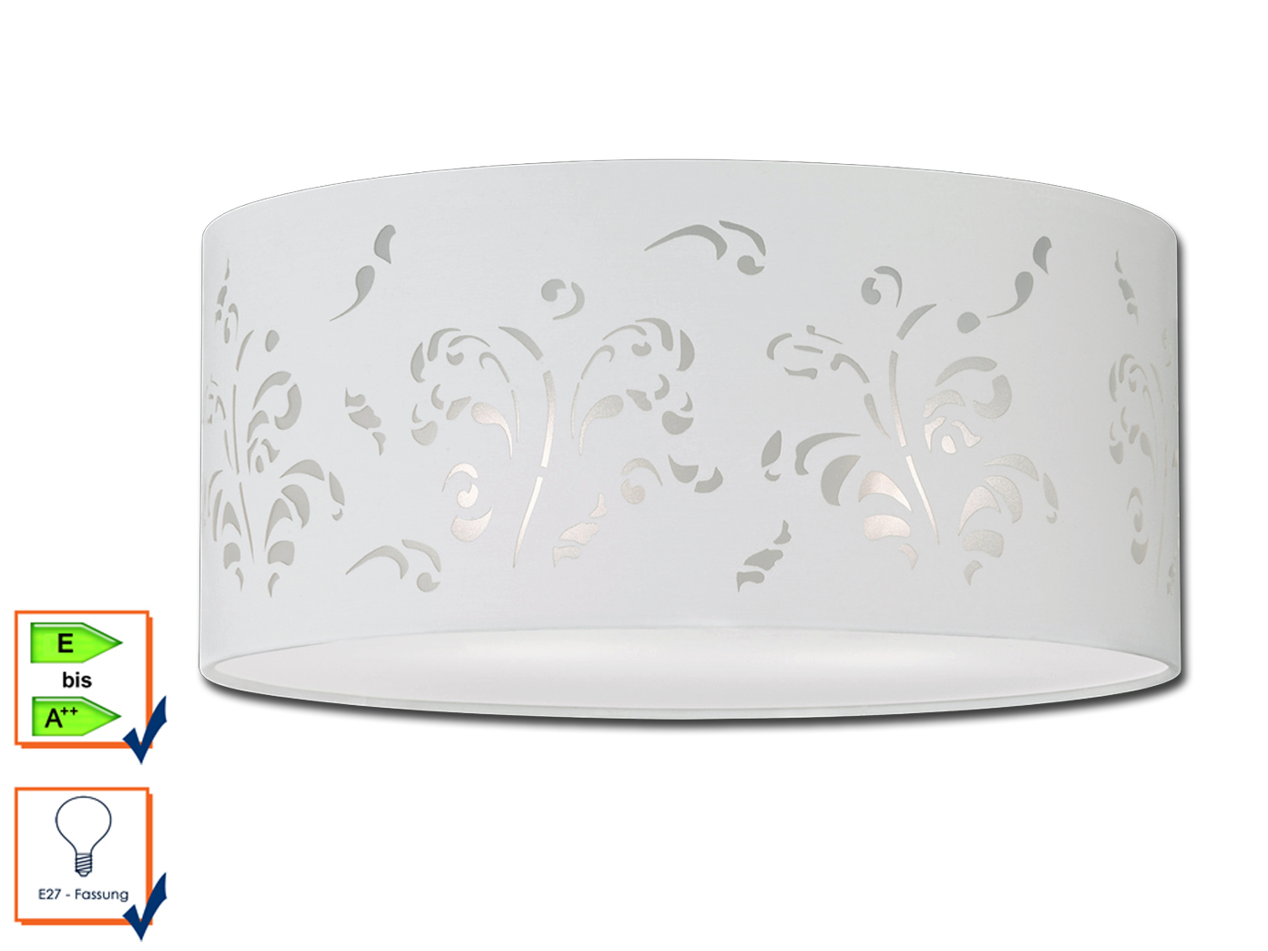 Plafoniere Moderne In Tessuto : Plafoniera con profilo bianco tessuto ombrello decoro Ø 45cm