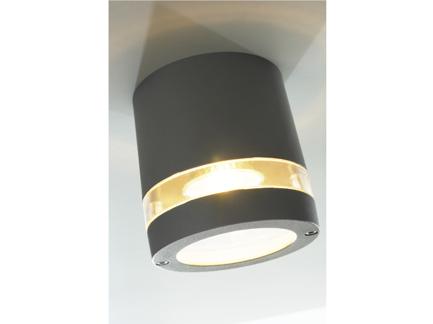 LED Außenlampe anthrazit IP44 Ø 10cm Wandleuchte Deckenlampe außen