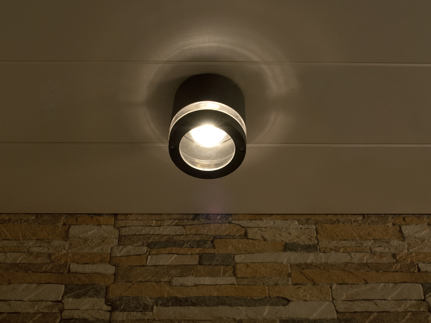 LED Außenlampe anthrazit IP44 Ø 10cm Wandleuchte Deckenlampe außen