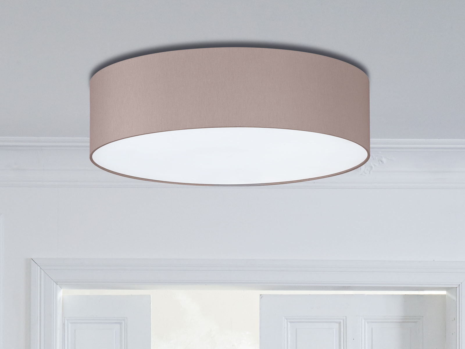 LED Deckenlampe Runde Ø 45 cm mit Schirm cappuccino Schlafzimmer Beleuchtung LED Deckenlampe Runde Ø 45 cm mit Schirm cappuccino Schlafzimmer Beleuchtung