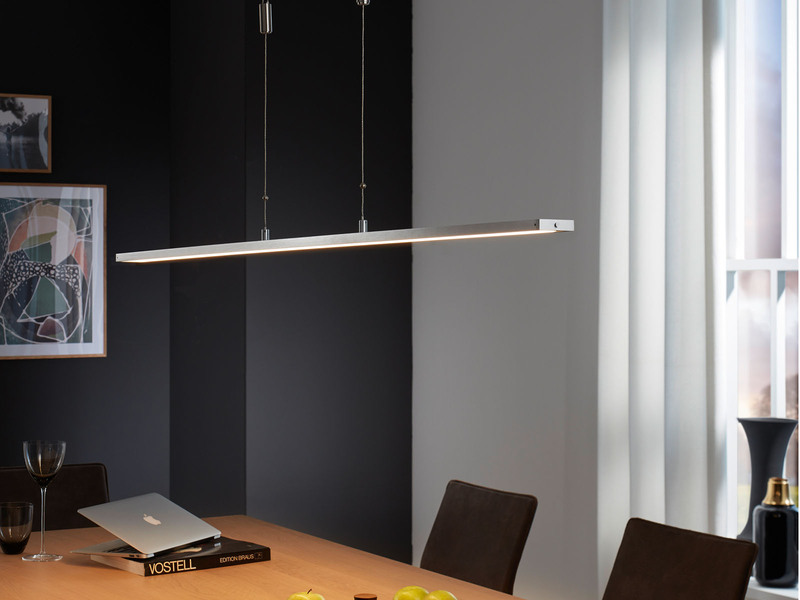 Hängeleuchte SHINE-LED, Aluminium matt, höhenverstellbar & dimmbar, Länge 120 cm Hängeleuchte SHINE-LED, Aluminium matt, höhenverstellbar & dimmbar, Länge 120 cm