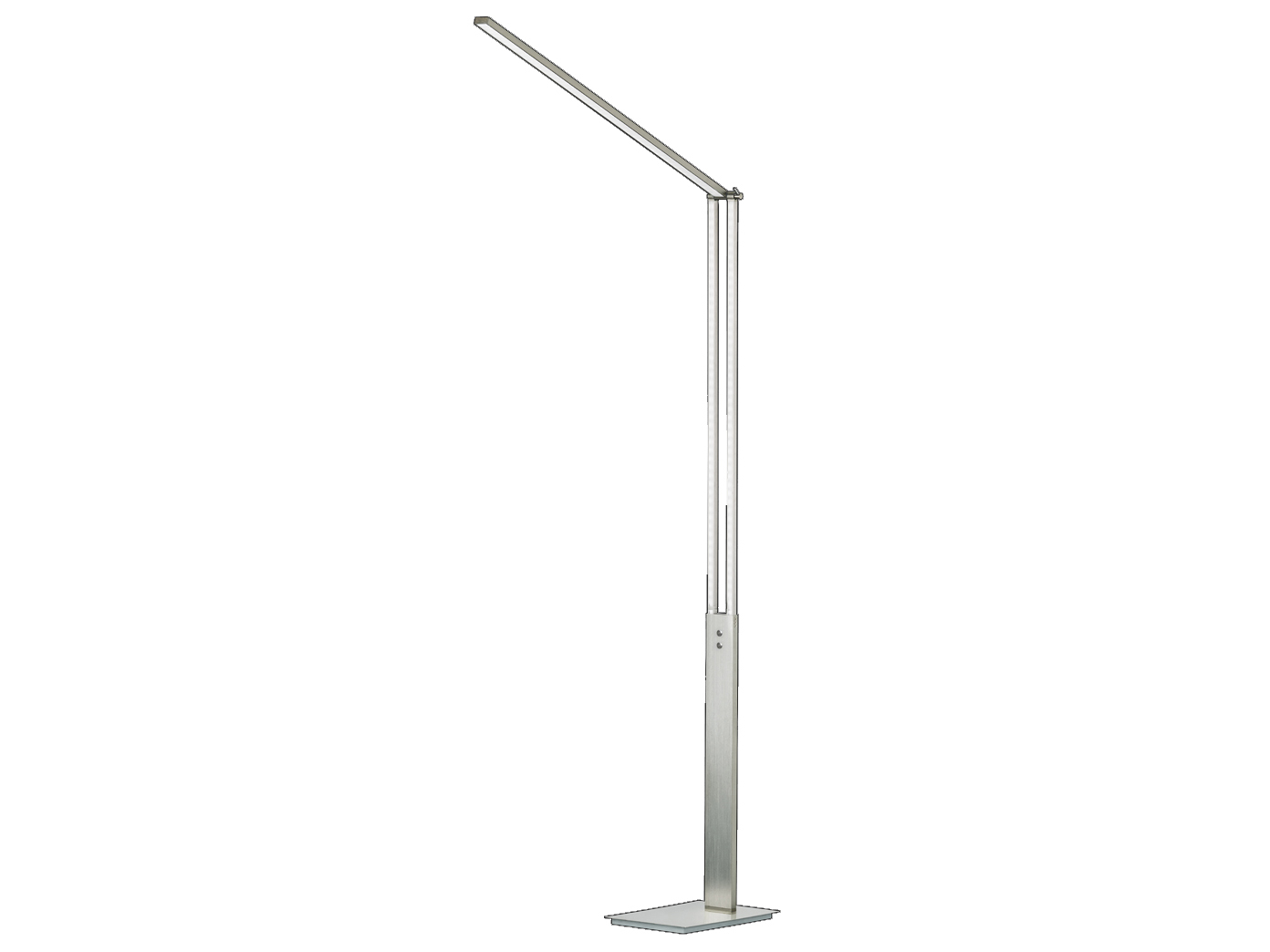 LED Stehlampe Nickel matt H. 180cm 30W schwenkbar dimmbar Bürolampen