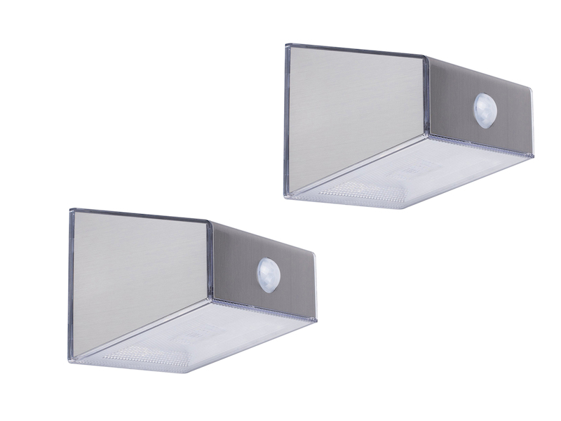 2er Set Solar Led Aussenwandleuchte Bewegungsmelder Eckige