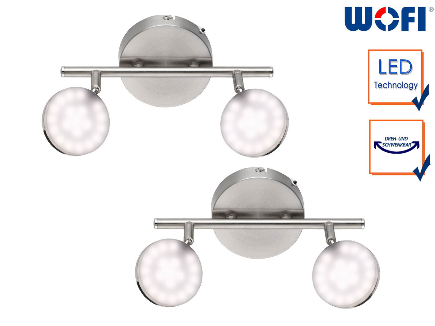 2 moderne Deckenleuchten LED Deckenbalken 2 Spots schwenkbar Deckenbeleuchtung 2 moderne Deckenleuchten LED Deckenbalken 2 Spots schwenkbar Deckenbeleuchtung