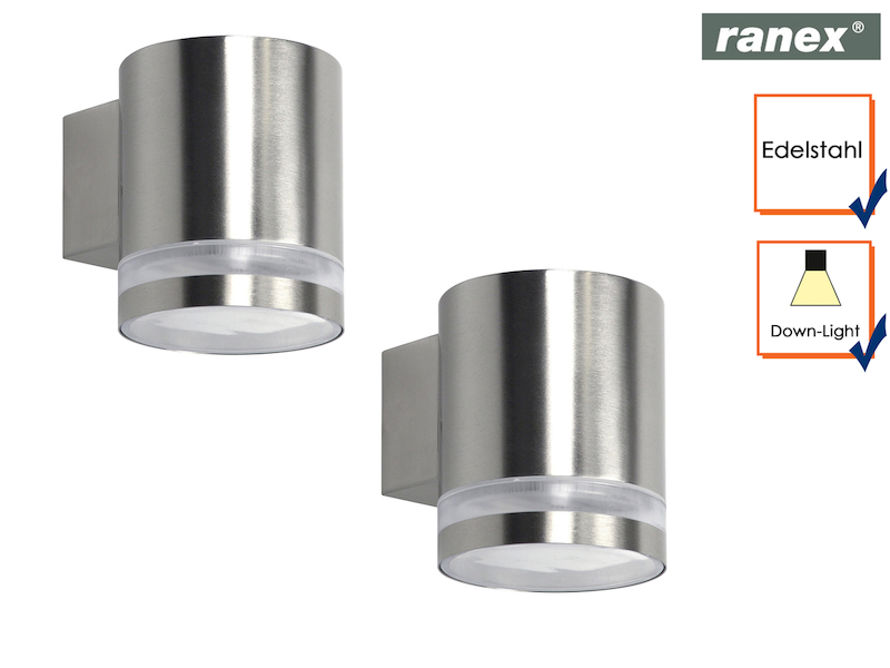 2 Edelstahl Wandlampen Aussenbereich Aussenlicht Terrassen