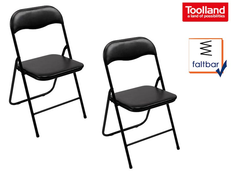 2x Gartenklappstühle schwarz für Terrasse & Balkon, Campingstühle
