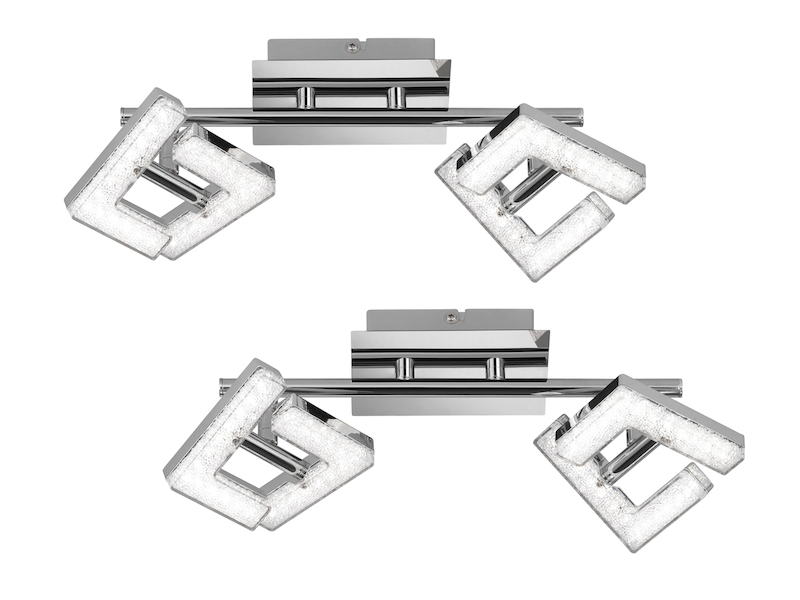 Schwenkbare Deckenleuchte 2er Set Chrom poliert 8W LED Wohnraumleuchte
