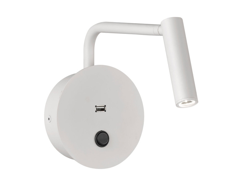 Wandlampe Glas weiß mit Schalter Leseleuchte Flurlampe Wandspot schwenkbar