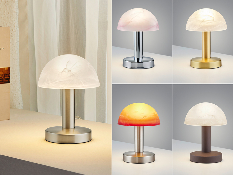 Kleine dimmbare Tischlampen mit Glas Schirm + Berührungssensor