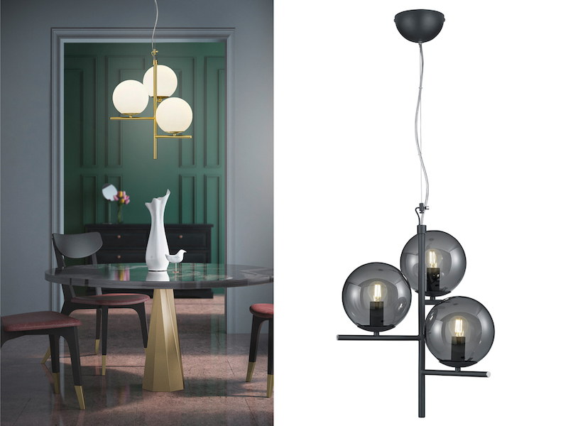 Retro Hängelampen mit GLAS Lampenschirmen dimmbare Kugelleuchten für