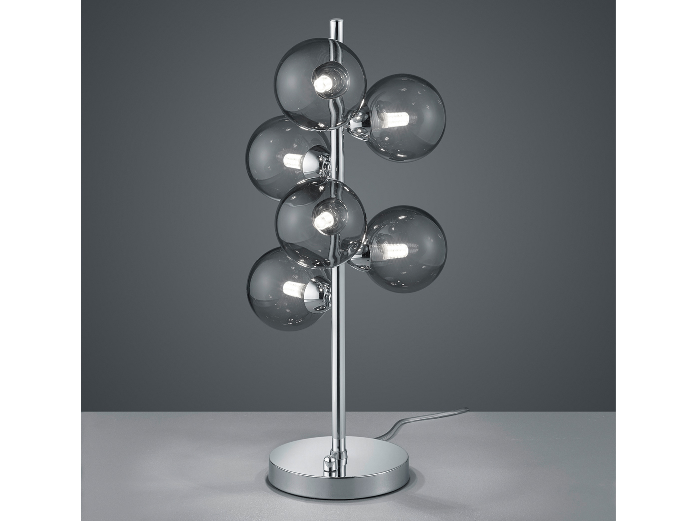 Edle Lampenserie mit Kugeln aus Rauchglas Deckenlampen Standleuchten