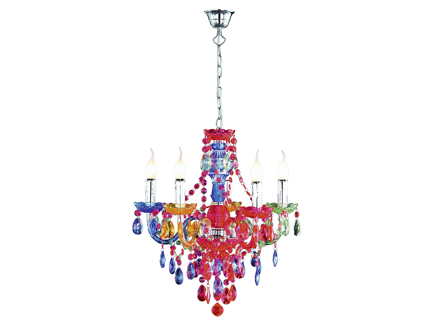 Nostalgische Hängelampen - Kronleuchter stehend bunt für Mädchen
