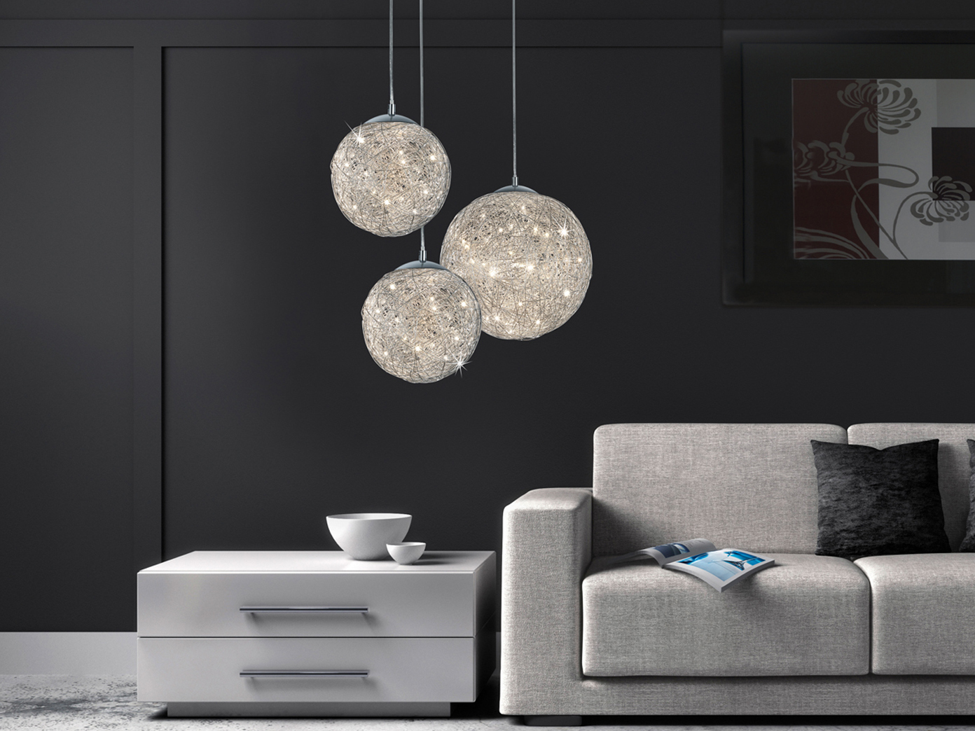 LED Pendelleuchte Korbgeflecht Lampen für über Couchtisch