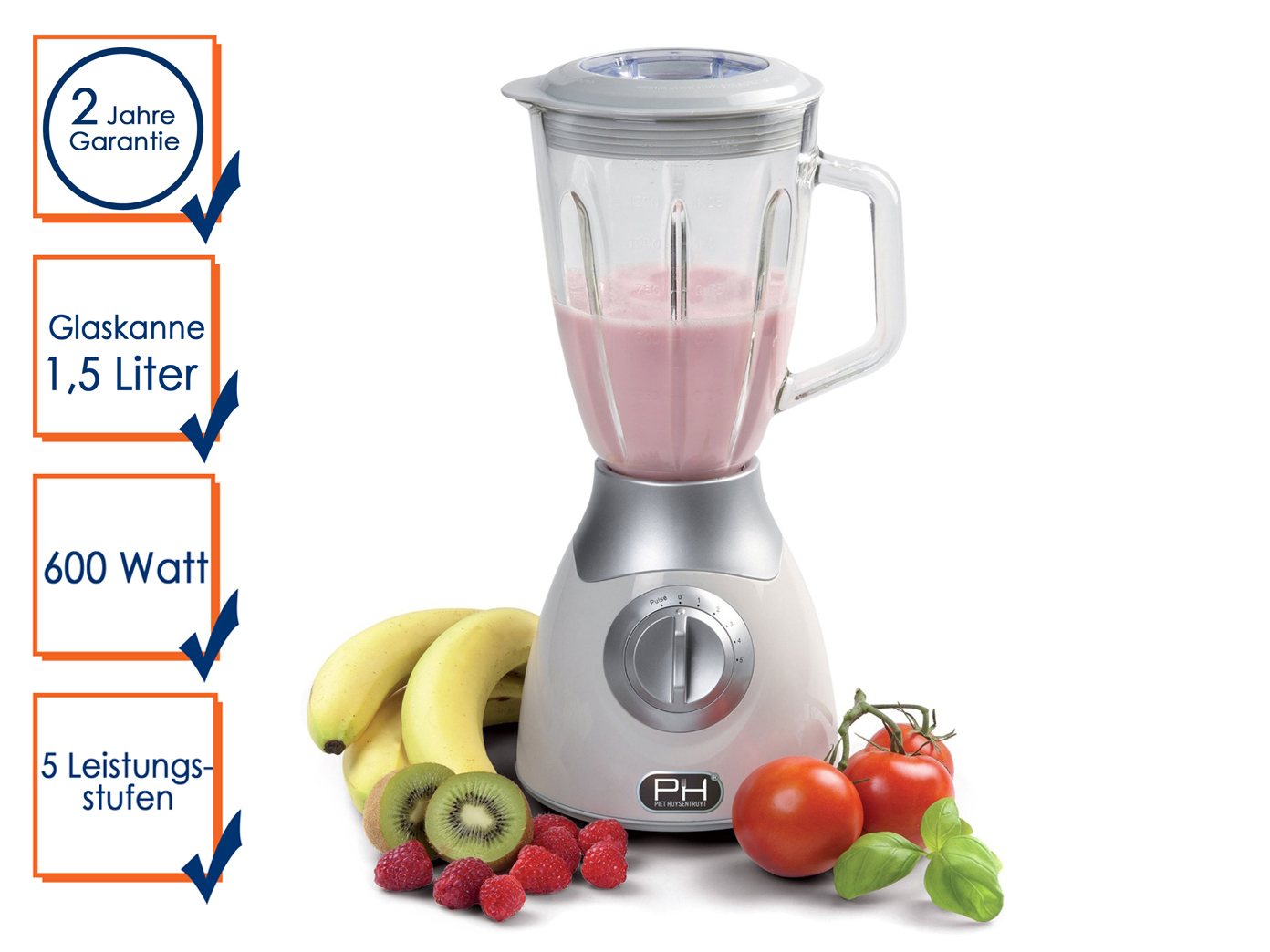 AFK Standmixer 400 W Leistung Mixer Blender Smoothie Maker Ice Crusher