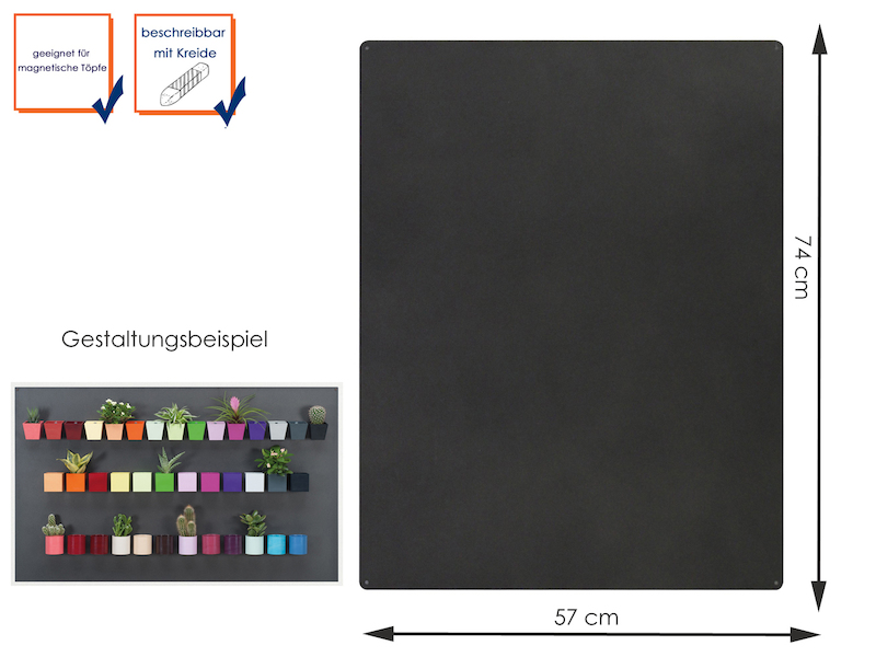 Wandaufbewahrung Wanddeko Memoboard Magnettafel Metall 74 x 57cm