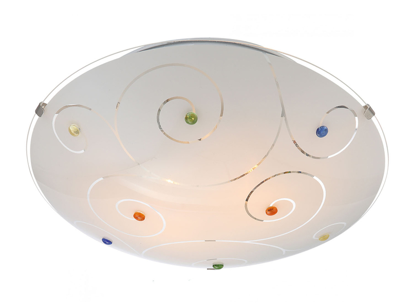 E27 Deckenleuchte Deckenschale Wohnzimmer Flur Globo Deckenlampe 25cm Glas weiß