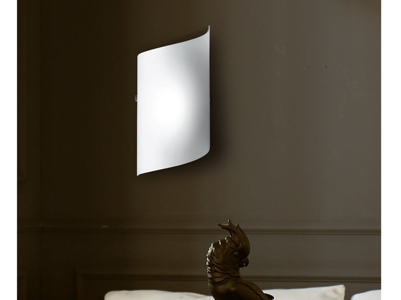 Edle Wandlampe, Glas weiß, extern dimmbar, Dielenbeleuchtung Honsel