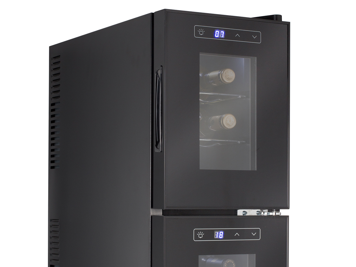 Schwarzer Weinkühlschrank für 12 Flaschen Wein, Getränkekühlschrank